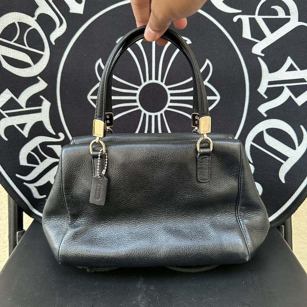 Coach Black Pebble Leather Satchel Bag